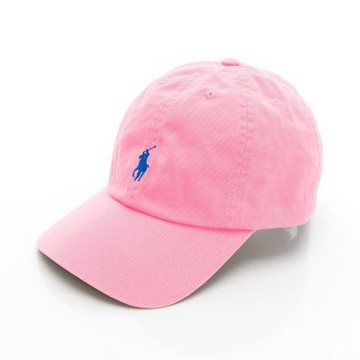 Ralph Lauren 小馬logo刺繡棒球帽(粉紅/藍logo)