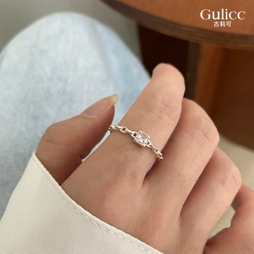 【Gulicc】戒指 韓版微鑲鍊條食指戒