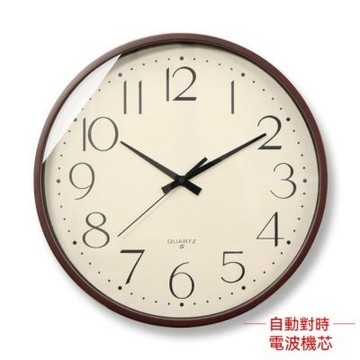 【匠俱】14寸電波靜音掛鐘 直徑35cm 自動對時 客廳餐廳咖啡廳壁掛時鐘 家用入戶玄關走廊時鐘