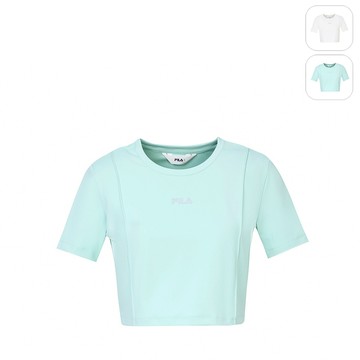 【FILA】女性 短袖兩件式圓領T恤-淺綠 5TEZ-5315-LN