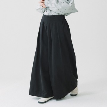 【Simply Yours】壓褶九分寬褲 黑F