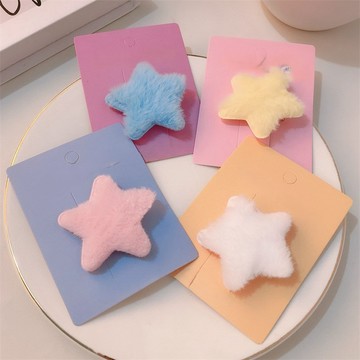 🔥24H出貨🔥軟萌毛絨星星髮夾 髮夾 髮飾 可愛髮夾 星星髮夾 毛絨髮夾 韓系髮夾 少女髮飾 甜妹髮夾 瀏海夾 側邊夾