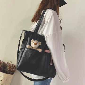 香港真皮包包女大容量軟皮質感斜挎包百搭ins韓版學生托特單肩包