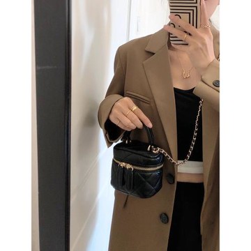 2024春夏新款時尚迷你菱格小香風鏈條包百搭單肩斜挎口紅小包包女