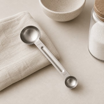 生活的樣子｜一體成型不銹鋼雙頭量匙｜湯匙 咖啡勺 量勺 量匙｜食物的靈魂