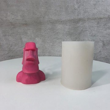 diy復活節島石像硅膠模具仿真大鼻子人像滴膠香薰石膏蠟燭蛋糕模