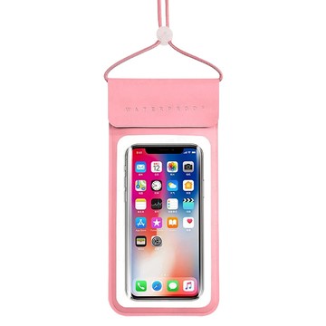 FANCYLIFE 多重防護防水手機袋 特大雙透款  粉色  1個