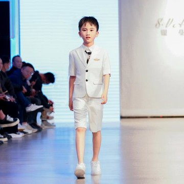 兒童西裝套裝夏季短袖男童小西服生日花童禮服主持人鋼琴演出服白