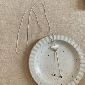 【太妮絲W154】現貨 蛇骨鏈 流蘇 長款 愛心 項鏈 簡約 百搭 簡約 INS 質感 心型 長項鍊 可調節 特色款