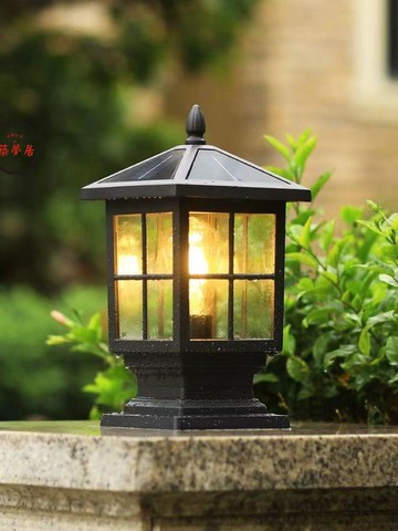 110v燈具 免運 附發票 戶外燈 壁燈 柱頭燈 太陽能燈 太陽能柱頭燈戶外防水墻頭庭院燈室外別墅大門口花園圍墻柱子柱燈工廠現貨直銷 年底鉅惠 店長新品推薦 全館折扣 5z1110