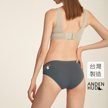【Anden Hud】冬日氣息．緊帶中腰三角內褲(莊園綠-醜毛衣狗狗) 純棉台灣製