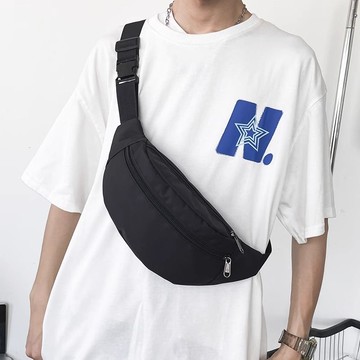男士胸包斜背包  日系胸包男斜挎包ins風休閑百搭小背包潮款運動腰包女輕便單肩包