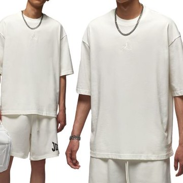 Nike As M J Flt Ess Ovsz Ss Crew 短袖 男款 米白色 寬鬆 重磅 IB7346-133