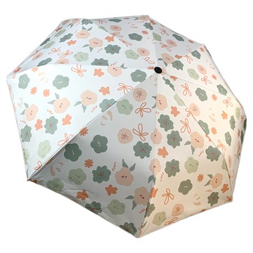 KissDiamond 青山雲霧質感油畫晴雨兩用黑膠自動傘  春天