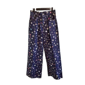 【二手精品 9.9成新】CHANEL香奈兒25B寬版牛仔長褲(剪水洗標) 編號S273
