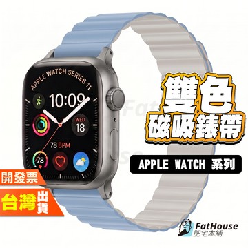 APPLE WATCH 11 10 9 8 7 6 5 4 ULTRA SE 20MM 雙色 矽膠錶帶 磁吸 錶帶