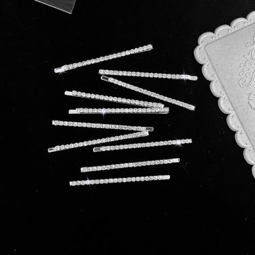 bling閃閃水鉆一字夾Lisa同款發夾韓國氣質邊夾劉海夾少女發飾潮