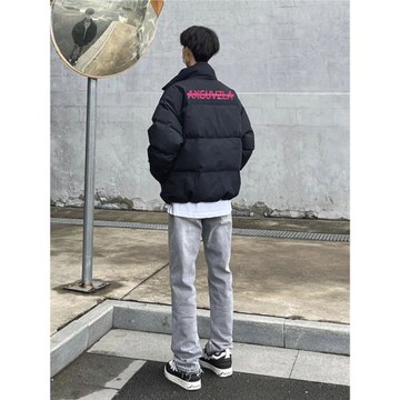 2023冬季男款寬松保暖長袖棉服美式加厚潮牌休閑國風立領棉衣外套