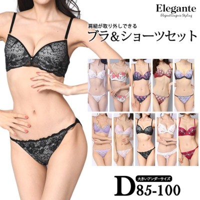 大きいサイズ 下着 レディース ブラジャー ショーツセット Dカップ D85