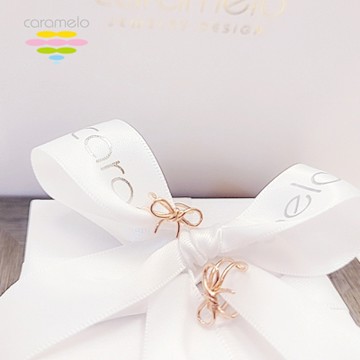 彩糖鑽工坊 925純銀 蝴蝶結耳環&耳骨夾 玫瑰金 桃樂絲 Doris系列