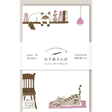 🌙【YXJ】迷你信件套組 暹羅貓｜古川紙工｜信封 信紙 文青 手寫信組 夜影小居