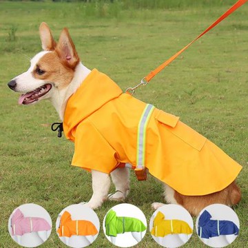 狗狗衣服中大型犬雨衣金毛柯基柴犬邊牧大狗寵物斗篷防水反光雨披