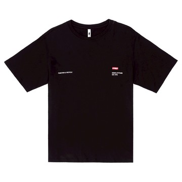 5th STREET｜男裝｜LOGO繡花短T恤｜黑色