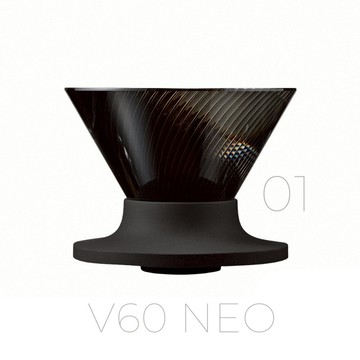 【HARIO】V60 NEO 樹脂濾杯01-黑色 #日本製濾杯#手沖咖啡濾杯#繞流濾杯#錐形濾杯#快速萃取#通用Switch底座