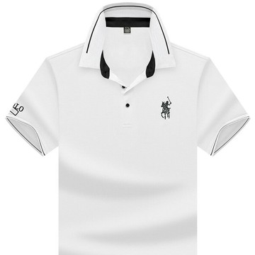 【新款熱賣】男裝夏季新款純色刺繡商務現貨短袖日常休閑時尚男士polo衫