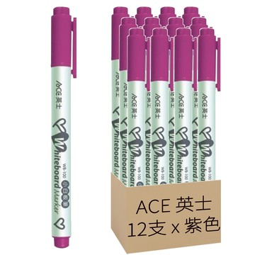 ACE 英士 小白板筆 WR-100  紫色  12支