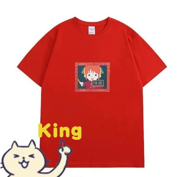 【KING】神樂同款短袖 神樂印花 T 恤 銀魂動漫上衣 二次元休閒衫 夏季百搭短袖 漫迷應援服 情侶潮流穿搭