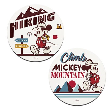 【Disney 迪士尼】軟式珪藻土吸水杯墊-登山系列 米奇登山競賽 （2入/組） （10x10x0.5cm） _廠商直送