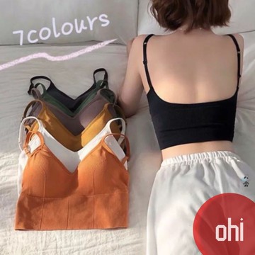 【ohi】加長版多色大U細肩美背3D修身小可愛 可調細肩帶彈性挖背背心 瑜珈健身跑步運動抹胸內衣 女生衣著GVY3388