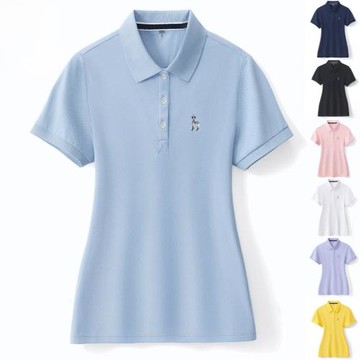 golf球衣服女裝短袖t恤純棉 高爾夫服裝女翻領吸汗速干夏polo衫