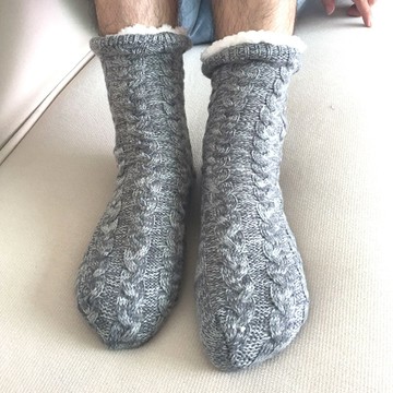 男士地板襪子 室內大人襪子 雪地襪 加絨加厚襪子 暖腳家居防滑拖鞋襪 純色休閒簡約襪子 睡眠襪 襪子女