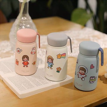 學生大容量保溫杯便攜304不銹鋼水杯真空文藝男女ins杯子防漏韓版