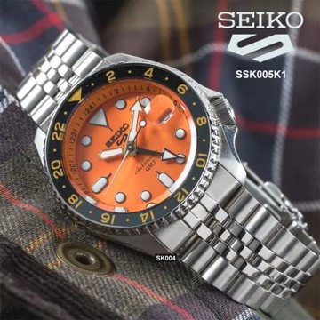 SEIKO精工 5 SPORTS機械錶GMT雙時區橘面42.5㎜款 SK004(SSK005K1/4R34-00A0U)
