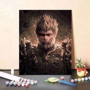 新款diy數字油畫黑神話悟空手繪填色卡通動漫爆款臥室油彩裝飾畫