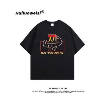 2025新款搞怪印花夏季短袖t恤純棉男女裝休閑透氣青少年運動衣服