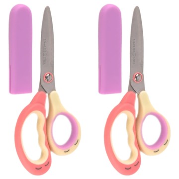 兒童安全剪刀 規格15cm  白色 + 粉紅色 + 紫色  2個