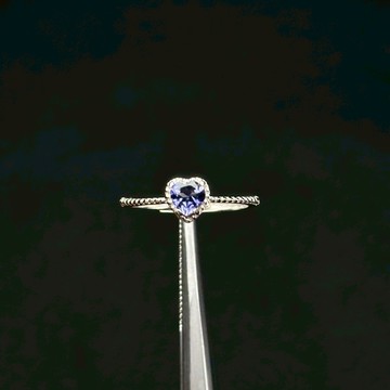 堇青石戒指 | 堇青石 愛心 戒斷之石 寶石戒指 雙戒 活圍 925純銀 S25AR23-114