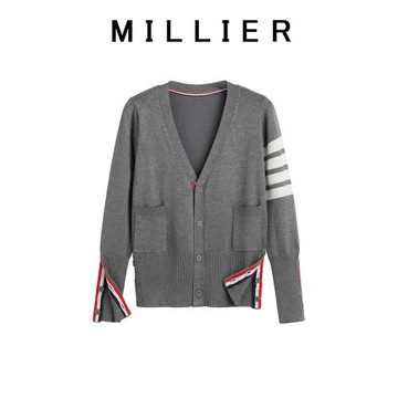 四條杠條紋男女情侶裝針織開衫春秋TB寬松百搭英倫學院風大碼外套