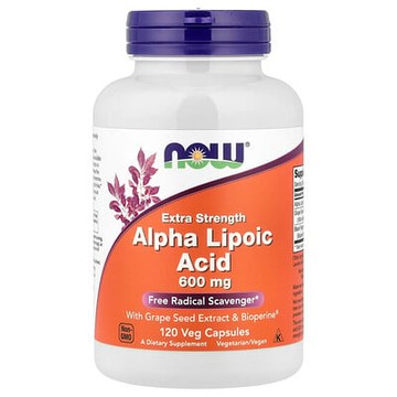 NOW Foods, α-硫辛酸，600 毫克，120 粒素食膠囊