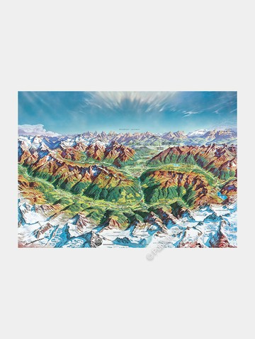 阿爾卑斯的山嶺世界/Map Art/Berann /2000片/HEYE