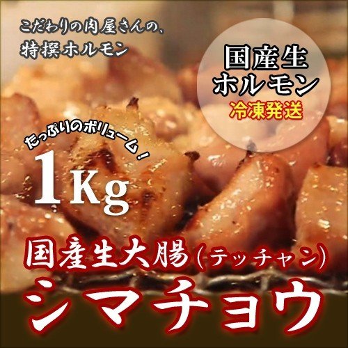 シマチョウ 1kg、しま腸(焼用) 1kg　焼肉 バーベキュー BBQ もつ鍋 てっちゃん シマ腸 メガ盛り１ｋｇ