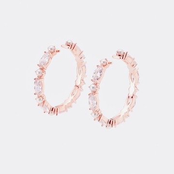 【 聖誕限定款 】 經典玫瑰金鋯石珍珠耳窩夾 / Esther 耳扣 一對