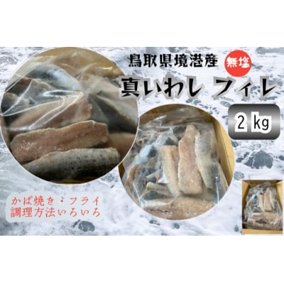 境港産 無塩 いわしフィレ 2kg (1kg×2袋)