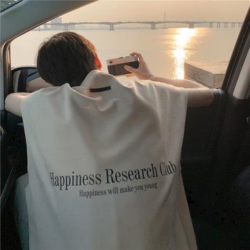 無袖坎肩背心男款美式復古麂皮絨t恤夏季跑步健身運動汗衫上衣男