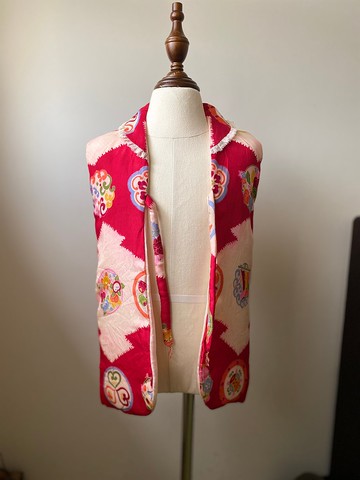 日本女童無袖古著背心棉襖