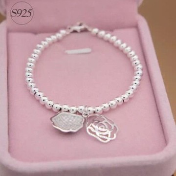 925純銀手鍊 手環-古典優雅玫瑰花造型情人節生日禮物女飾品73dp171【獨家進口】【米蘭精品】